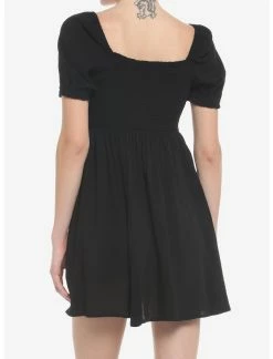HUNIVERS Black Smocked Mini Dress -transcendentactive shop 19353762 av2