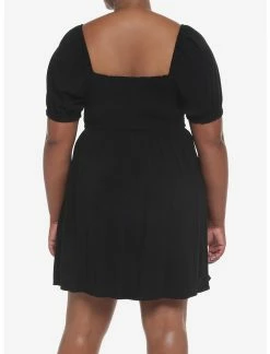 HUNIVERS Black Smocked Mini Dress Plus Size 7 HUNIVERS Black Smocked Mini Dress Plus Size -transcendentactive shop 19353770 av2