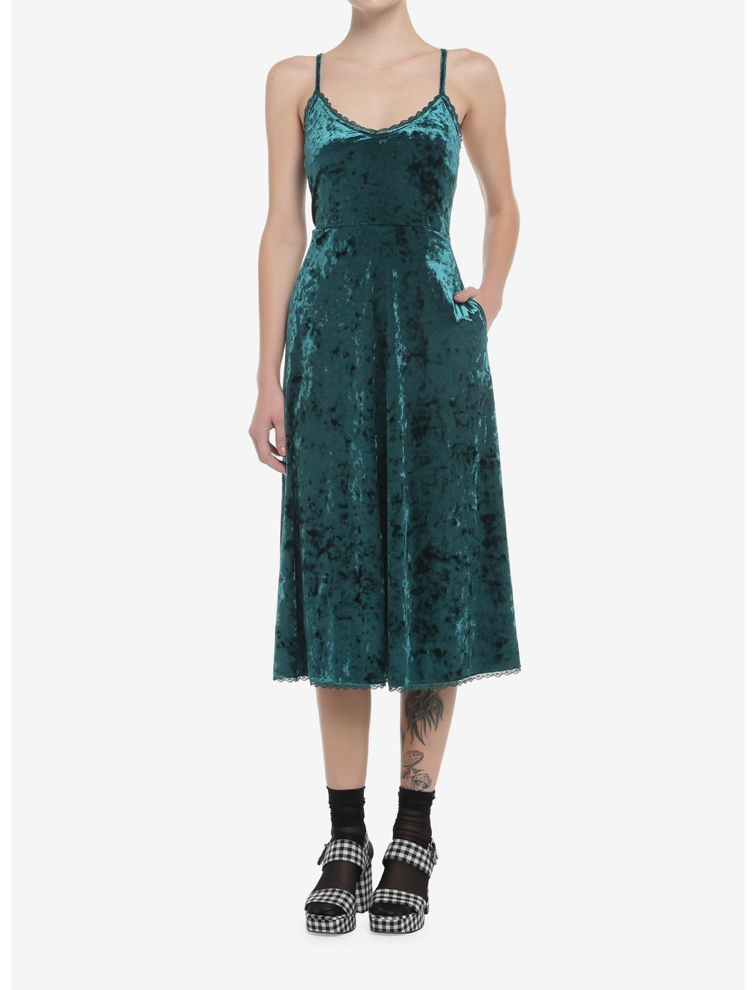 Green Velvet Midi Slip Dress HUNIVERS Green Velvet Midi Slip Dress -transcendentactive shop 19353792 av1
