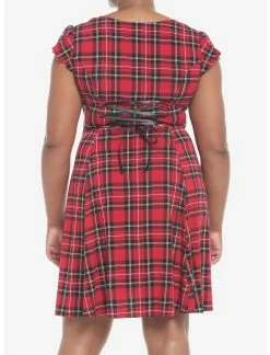 HUNIVERS Red Plaid Retro Sweetheart Dress Plus Size 7 HUNIVERS Red Plaid Retro Sweetheart Dress Plus Size -transcendentactive shop 19356115 av2