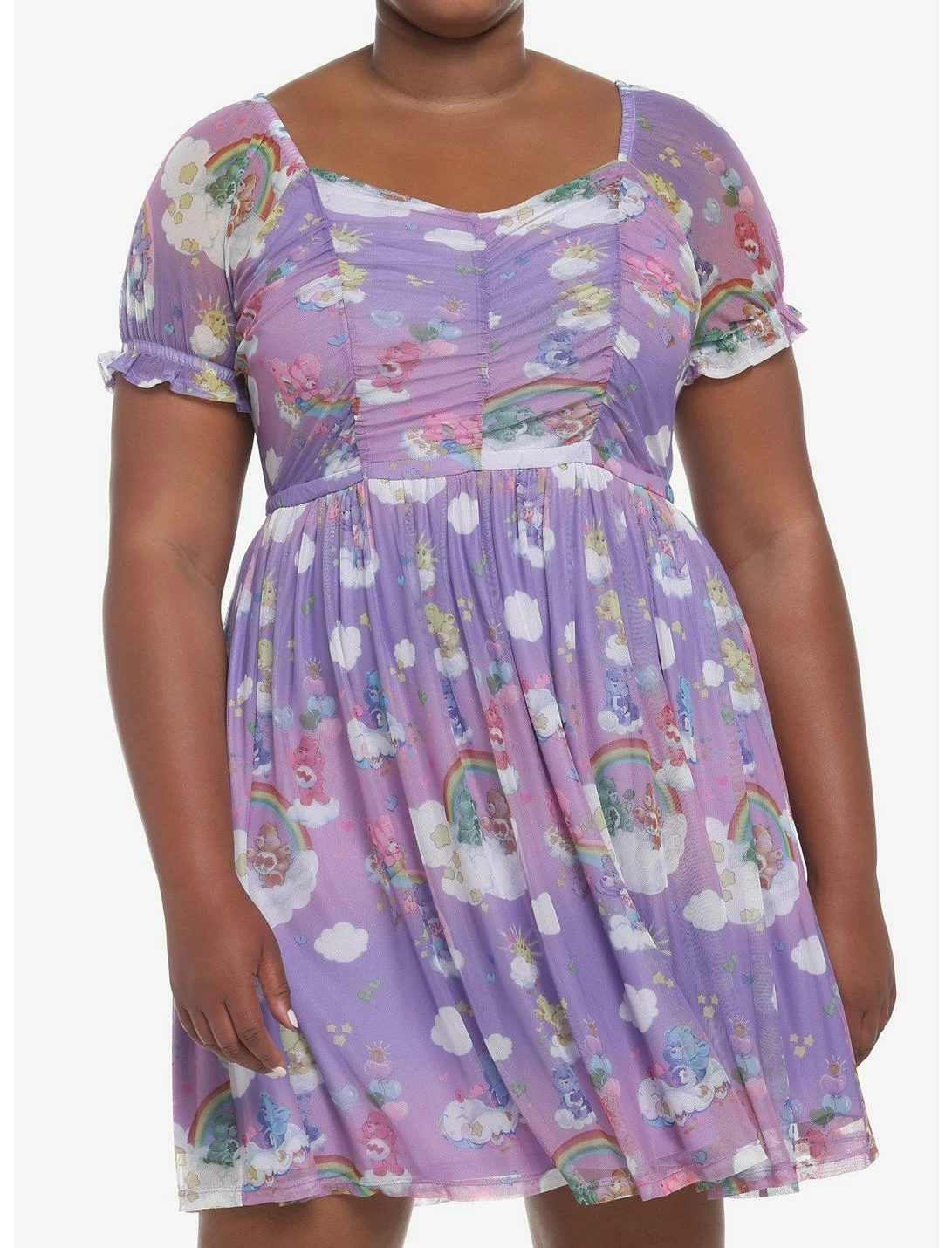 HUNIVERS Care Bears Characters In The Clouds Dress Plus Size 3 HUNIVERS Care Bears Characters In The Clouds Dress Plus Size
