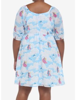 HUNIVERS Disney Sleeping Beauty Clouds Long-Sleeve Dress Plus Size -transcendentactive shop 19466979 av2