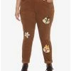 HUNIVERS Disney Chip 'N' Dale Embroidered Corduroy Mom Jeans Plus Size -transcendentactive shop 19467052 hi