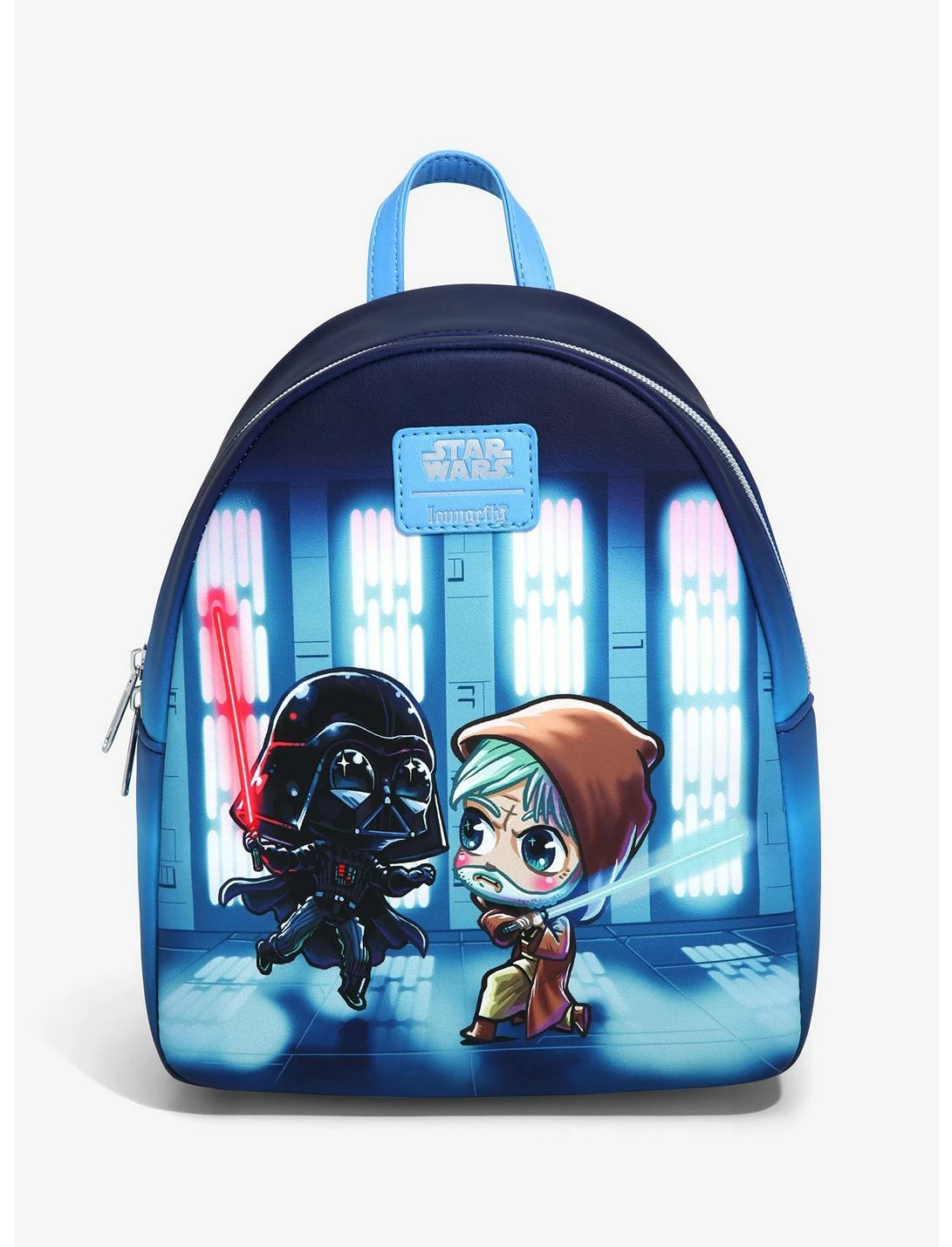 LNGEFLY Loungefly Star Wars Obi-Wan Vs. Darth Vader Chibi Characters Mini Backpack 3 LNGEFLY Loungefly Star Wars Obi-Wan Vs. Darth Vader Chibi Characters Mini Backpack