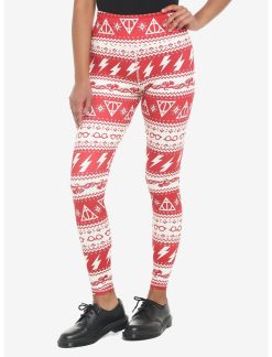 HUNIVERS Harry Potter Icon Holiday Fair Isle Leggings