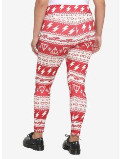 HUNIVERS Harry Potter Icon Holiday Fair Isle Leggings -transcendentactive shop 19496901 av1