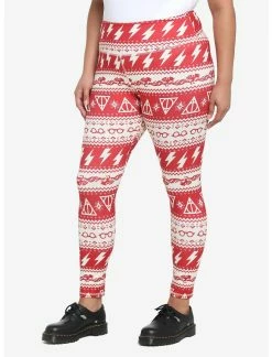 HUNIVERS Harry Potter Icon Holiday Fair Isle Leggings