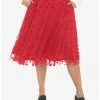 HUNIVERS Her Universe Disney Mickey Mouse Red Mesh Midi Skirt Plus Size