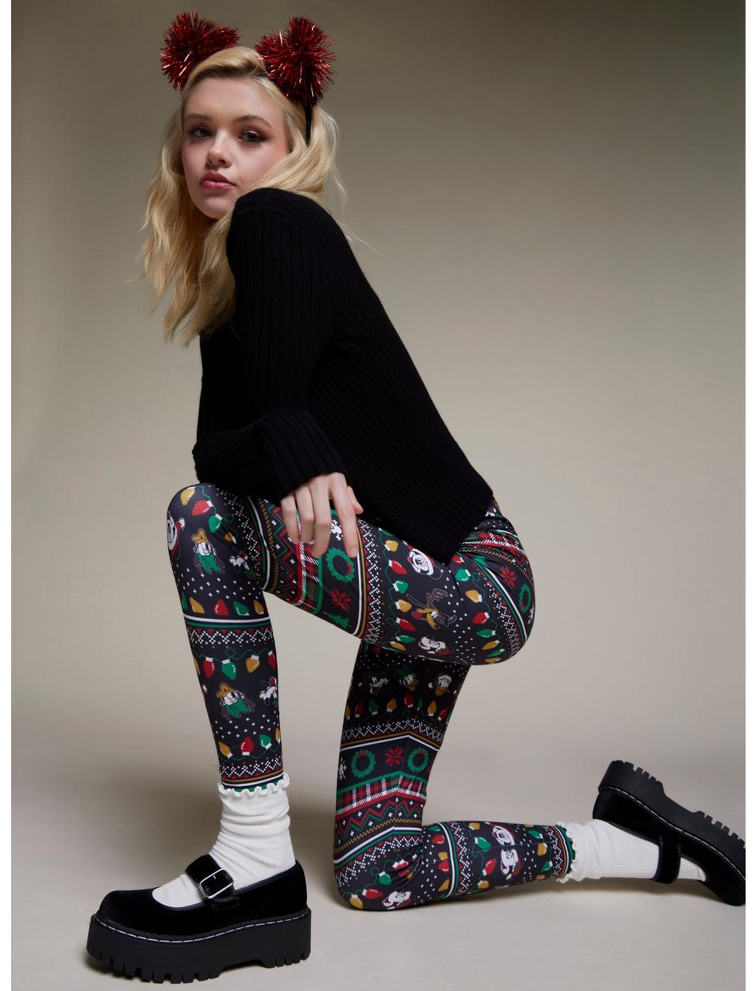 Her Universe Disney Holiday Mickey Mouse & Friends Fair Isle Leggings HUNIVERS Her Universe Disney Holiday Mickey Mouse & Friends Fair Isle Leggings -transcendentactive shop 19510581 av1