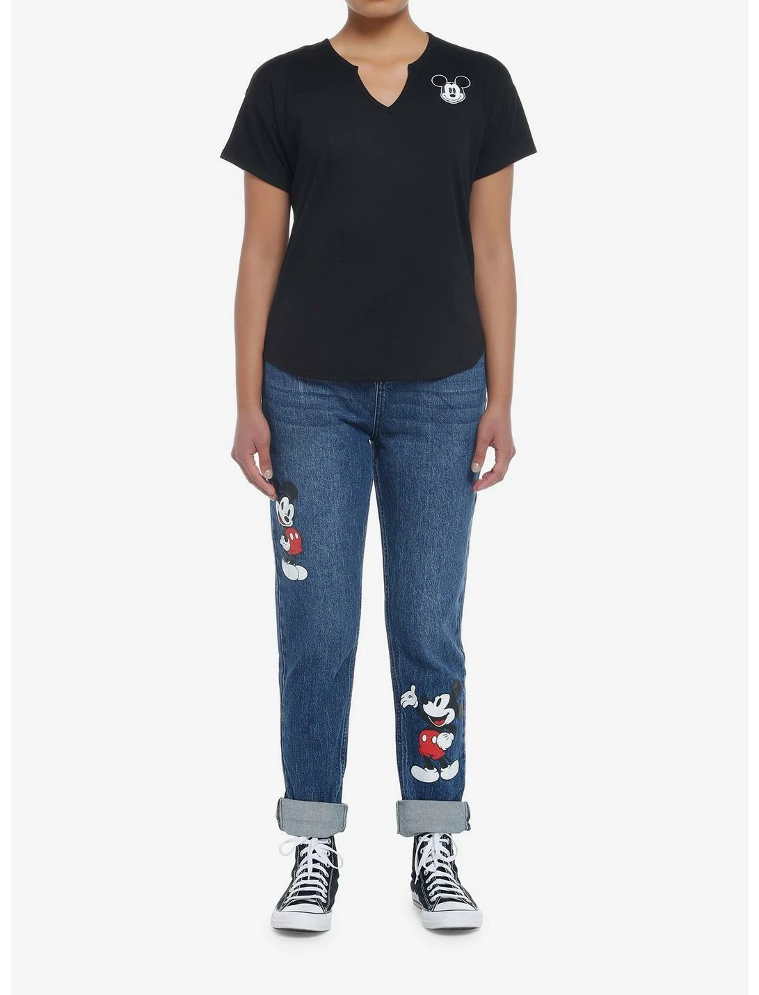 HUNIVERS Her Universe Disney Mickey Mouse Dark Wash Mom Jeans 5 HUNIVERS Her Universe Disney Mickey Mouse Dark Wash Mom Jeans - Image 3