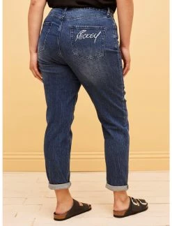 HUNIVERS Her Universe Disney Mickey Mouse Dark Wash Mom Jeans Plus Size -transcendentactive shop 19516313 av2