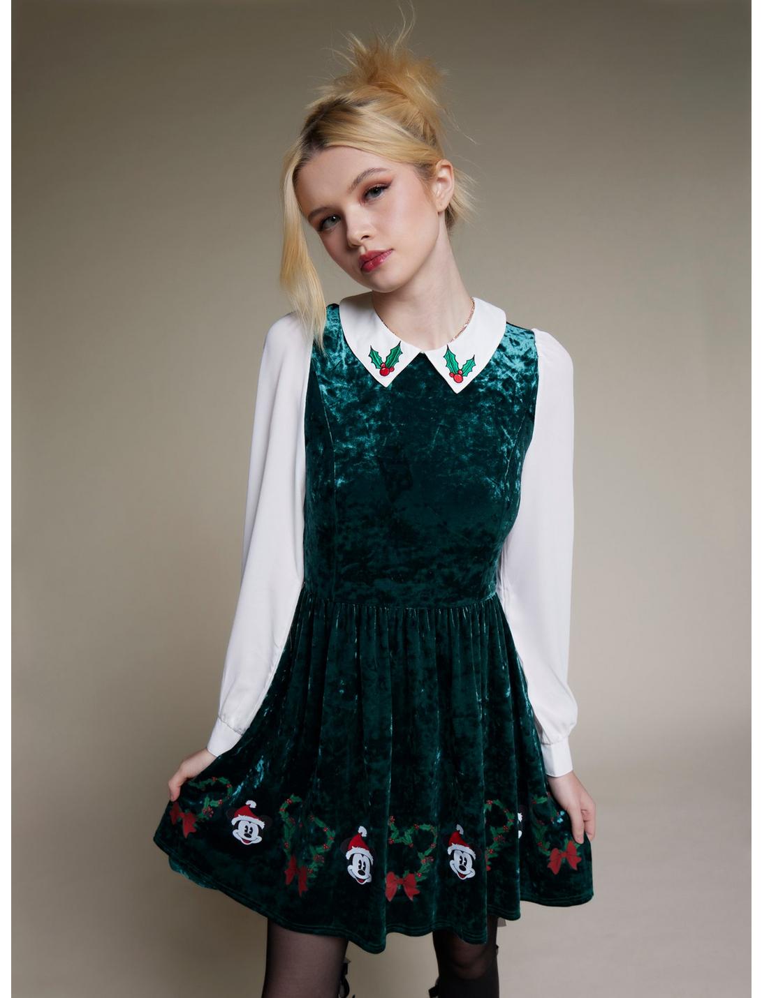 Her Universe Disney Holiday Velvet Long-Sleeve Dress HUNIVERS Her Universe Disney Holiday Velvet Long-Sleeve Dress -transcendentactive shop 19519063 hi