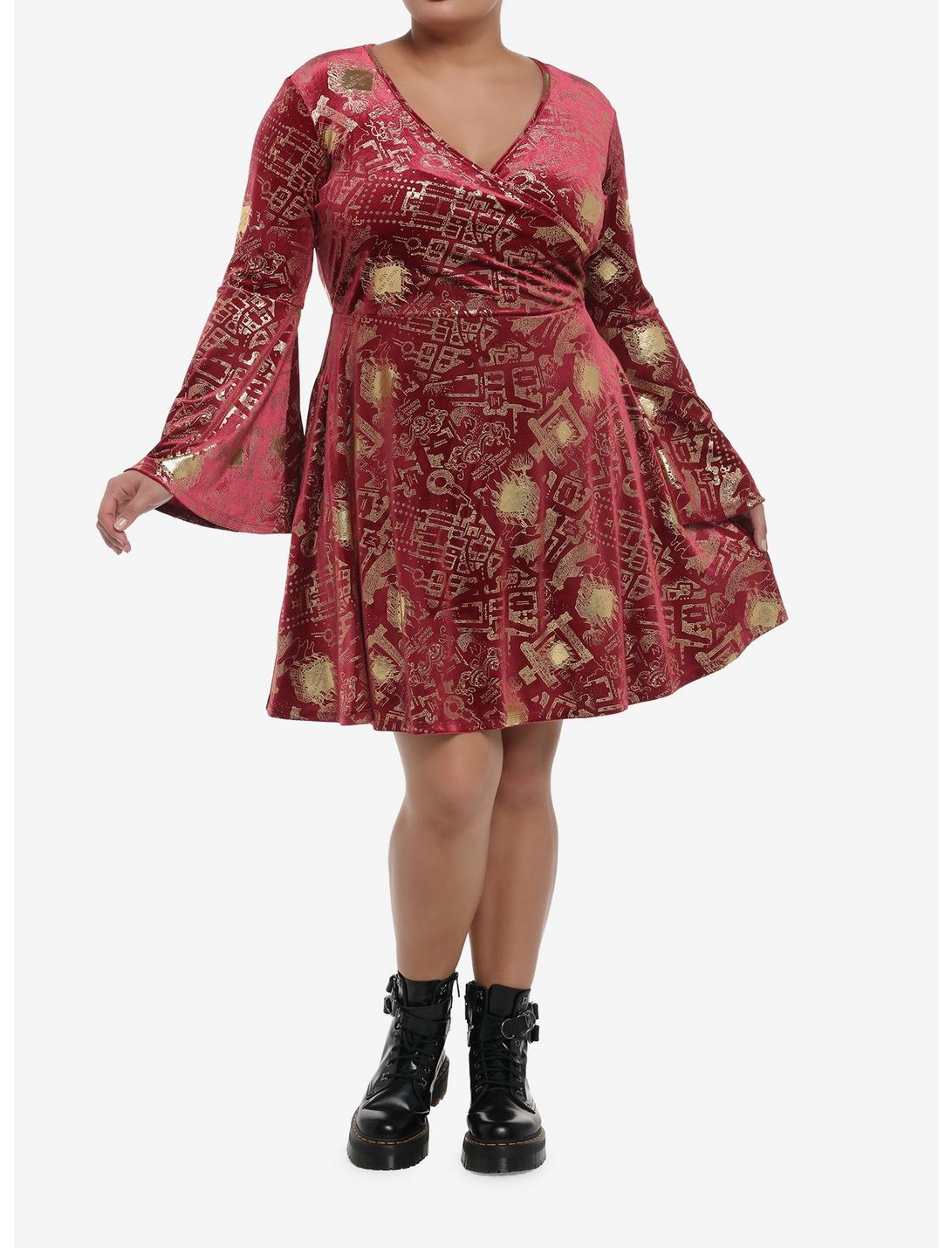HUNIVERS Harry Potter Marauder's Map Velvet Dress Plus Size 4 HUNIVERS Harry Potter Marauder's Map Velvet Dress Plus Size - Image 2