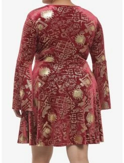HUNIVERS Harry Potter Marauder's Map Velvet Dress Plus Size -transcendentactive shop 19543599 av2