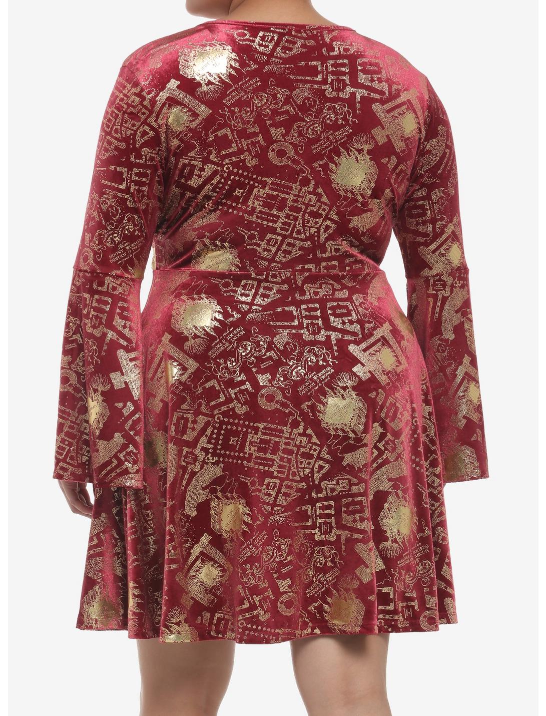 HUNIVERS Harry Potter Marauder's Map Velvet Dress Plus Size 5 HUNIVERS Harry Potter Marauder's Map Velvet Dress Plus Size - Image 3
