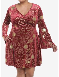 HUNIVERS Harry Potter Marauder's Map Velvet Dress Plus Size