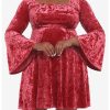 Null Red Crushed Velvet Bell Sleeve Mini Dress Plus Size 1 Null Red Crushed Velvet Bell Sleeve Mini Dress Plus Size -transcendentactive shop 19543647 hi