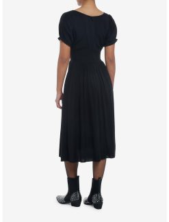 Null Black Puff Sleeve Corset Midi Dress -transcendentactive shop 19543654 av2