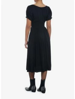 Null Black Puff Sleeve Corset Midi Dress -transcendentactive shop 19543654 av2