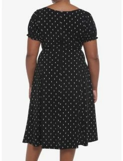 Null Black Crescent Moon Puff Sleeve Midi Dress Plus Size -transcendentactive shop 19543669 av2