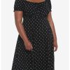 Null Black Crescent Moon Puff Sleeve Midi Dress Plus Size