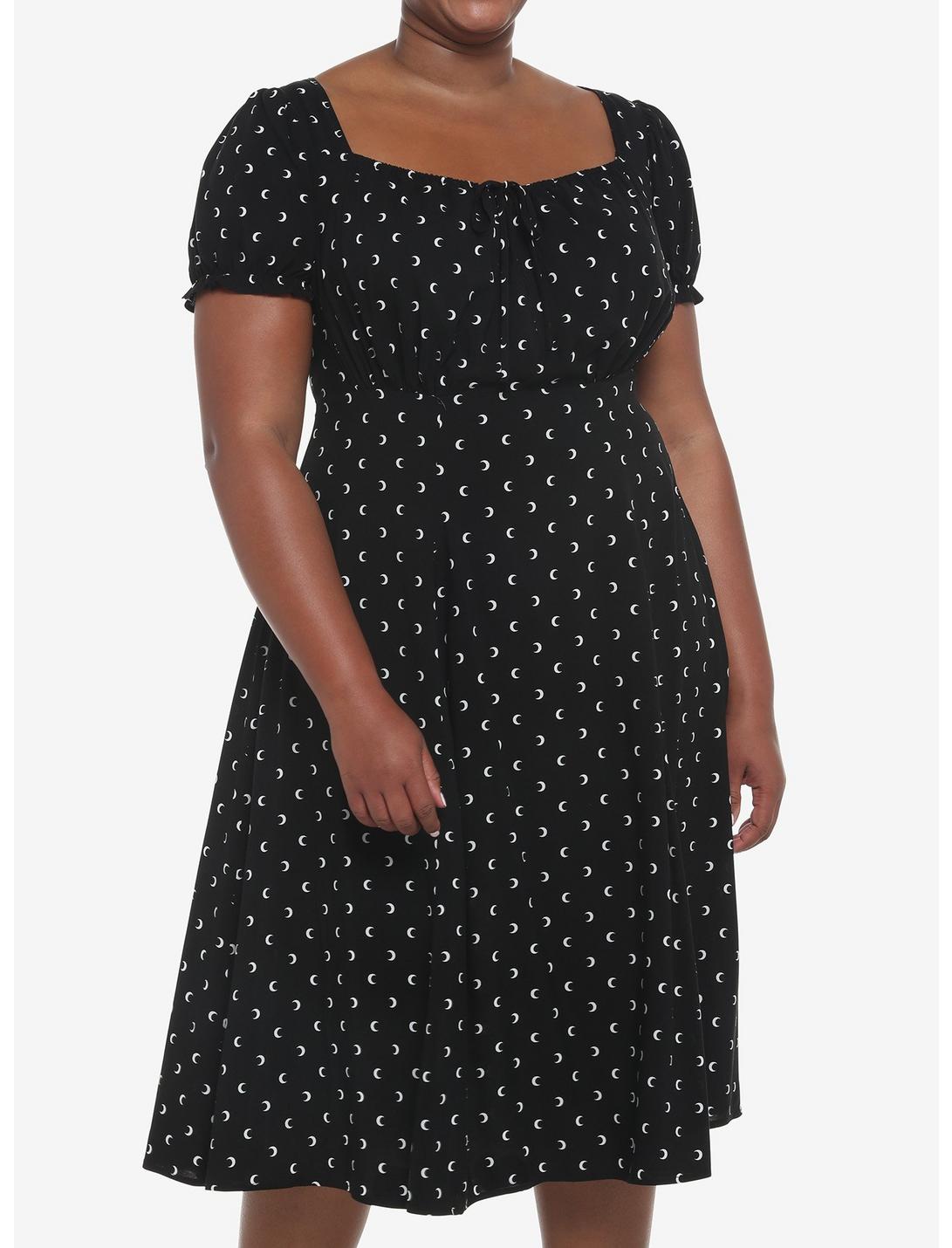 Black Crescent Moon Puff Sleeve Midi Dress Plus Size Null Black Crescent Moon Puff Sleeve Midi Dress Plus Size -transcendentactive shop 19543669 hi