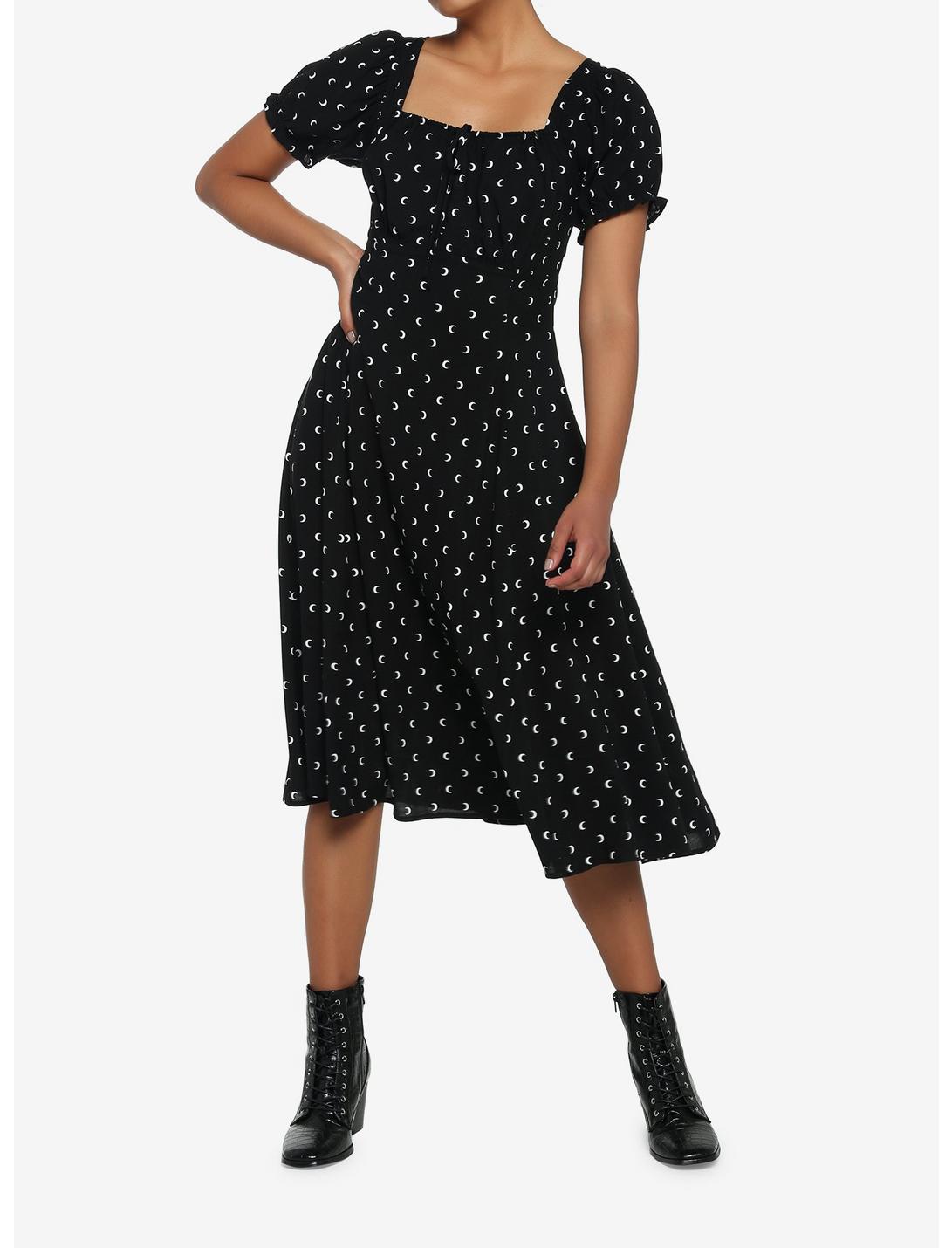 Black Crescent Moon Puff Sleeve Midi Dress Null Black Crescent Moon Puff Sleeve Midi Dress -transcendentactive shop 19543691 av1