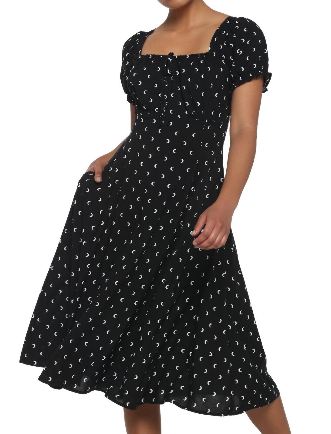 Black Crescent Moon Puff Sleeve Midi Dress Null Black Crescent Moon Puff Sleeve Midi Dress -transcendentactive shop 19543691 hi
