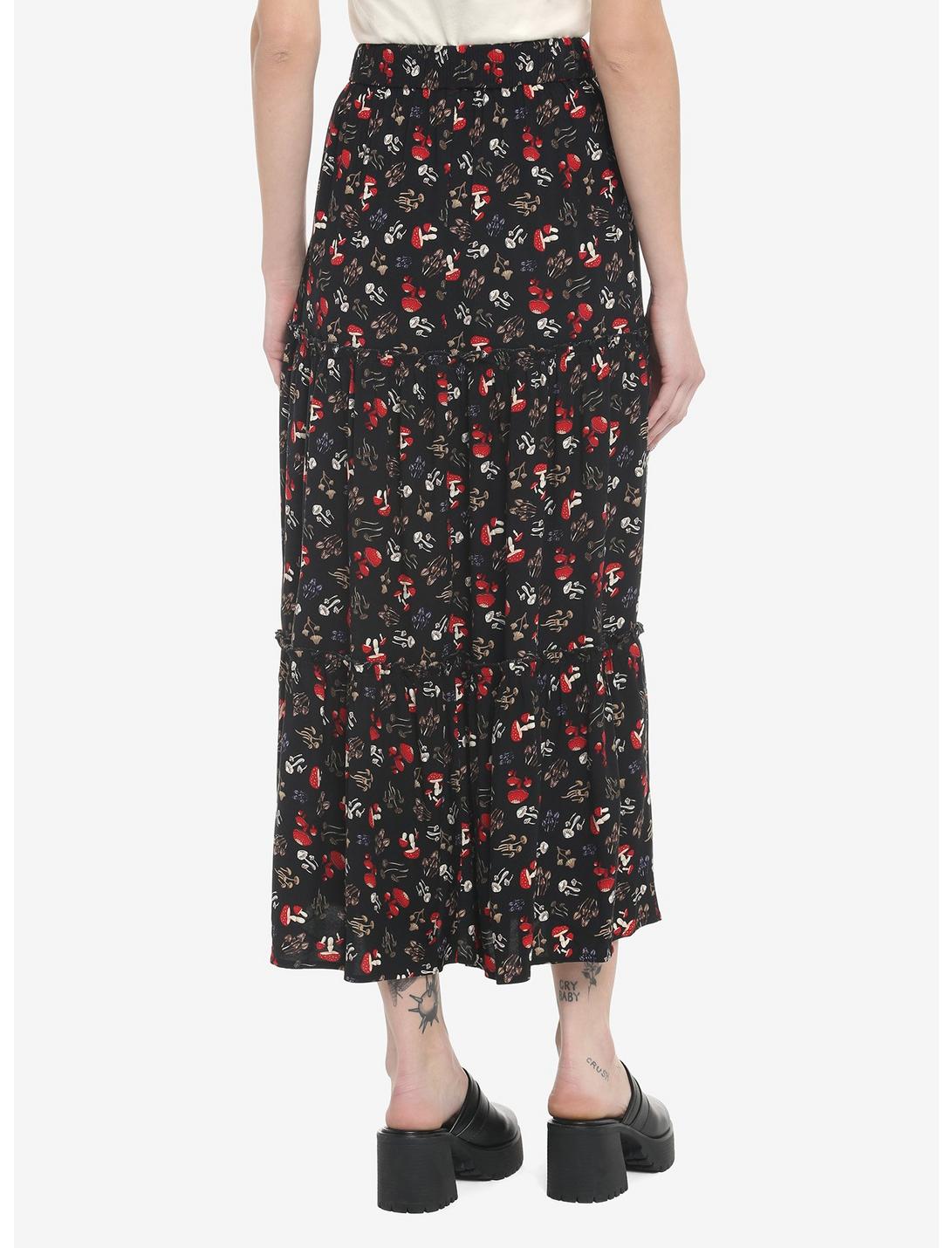 Mushroom Tiered Button-Front Midi Skirt Null Mushroom Tiered Button-Front Midi Skirt -transcendentactive shop 19543714 av1