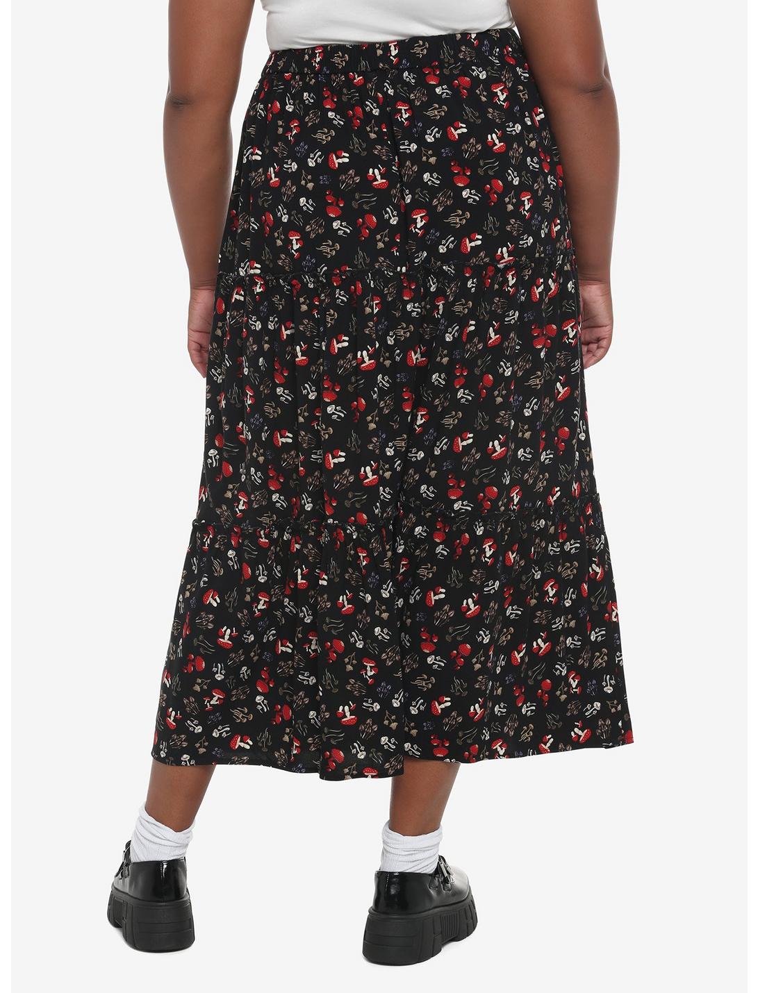 Mushroom Tiered Button-Front Midi Skirt Plus Size Null Mushroom Tiered Button-Front Midi Skirt Plus Size -transcendentactive shop 19543722 av1