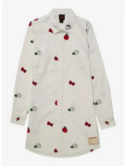 HUNIVERS Sanrio Hello Kitty Icons Allover Print Button-Down Shirt Dress