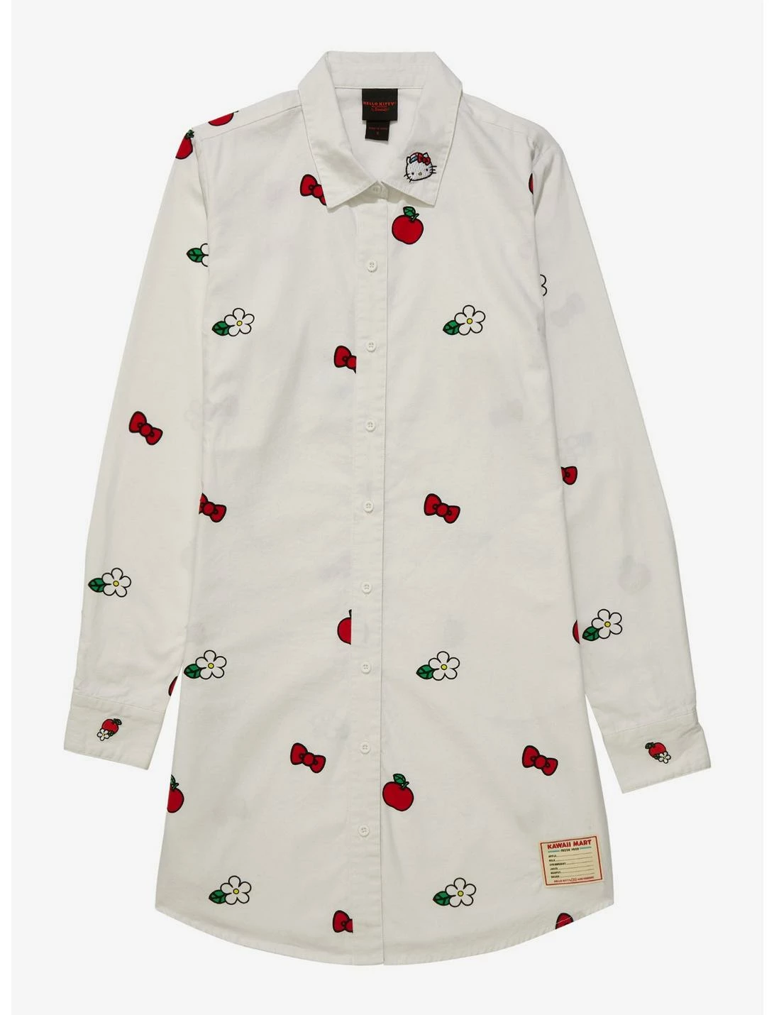 HUNIVERS Sanrio Hello Kitty Icons Allover Print Button-Down Shirt Dress 3 HUNIVERS Sanrio Hello Kitty Icons Allover Print Button-Down Shirt Dress