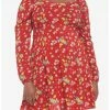 HUNIVERS Disney Winnie The Pooh Floral Long-Sleeve Dress Plus Size -transcendentactive shop 19621015 hi