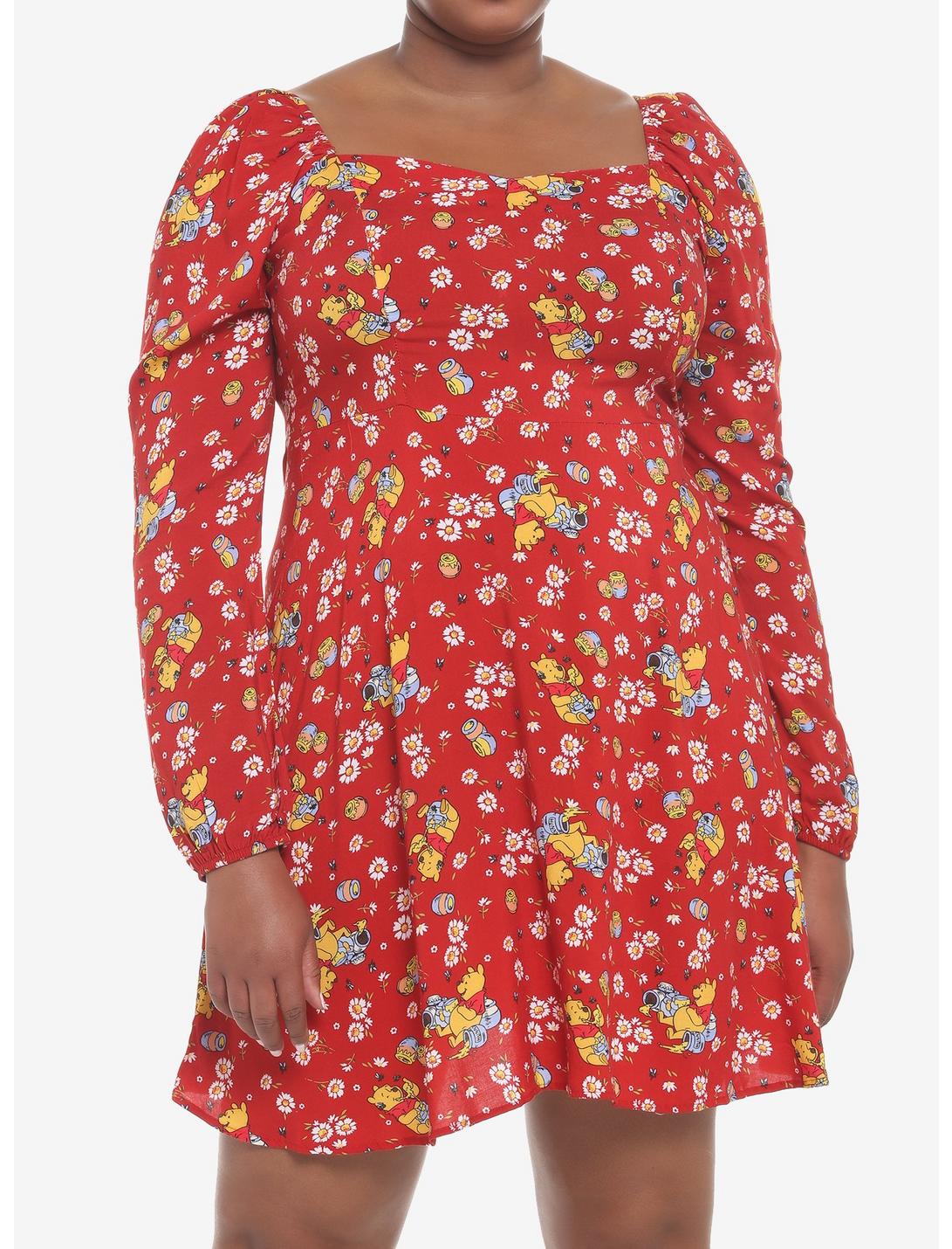 HUNIVERS Disney Winnie The Pooh Floral Long-Sleeve Dress Plus Size 3 HUNIVERS Disney Winnie The Pooh Floral Long-Sleeve Dress Plus Size