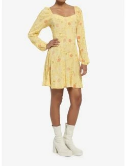 HUNIVERS Disney Beauty And The Beast Floral Long-Sleeve Dress -transcendentactive shop 19621022 av1