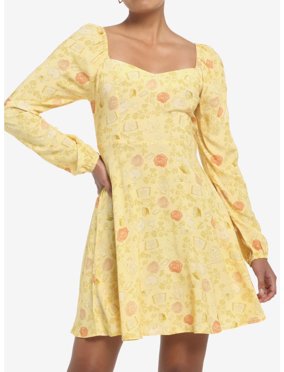 Disney Beauty And The Beast Floral Long-Sleeve Dress HUNIVERS Disney Beauty And The Beast Floral Long-Sleeve Dress -transcendentactive shop 19621022 hi