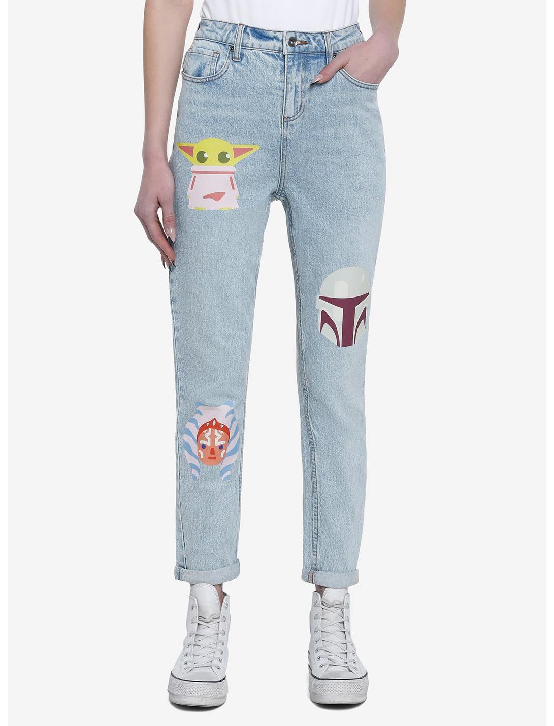 Her Universe Star Wars The Mandalorian Faces Mom Jeans HUNIVERS Her Universe Star Wars The Mandalorian Faces Mom Jeans -transcendentactive shop 19629313 hi