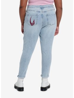 HUNIVERS Her Universe Star Wars The Mandalorian Faces Mom Jeans Plus Size -transcendentactive shop 19629325 av1