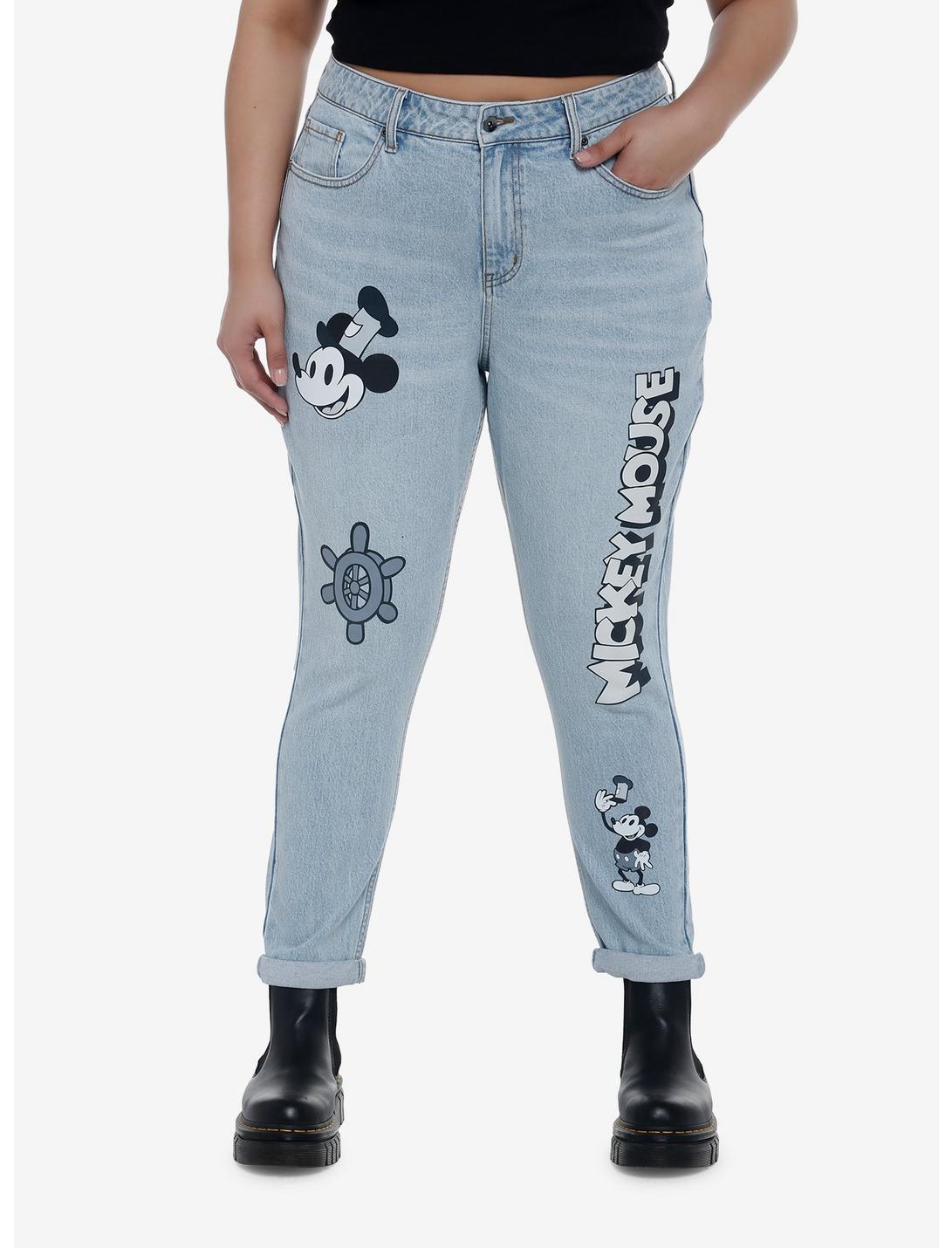 Disney Mickey Mouse Steamboat Willie Mom Jeans Plus Size HUNIVERS Disney Mickey Mouse Steamboat Willie Mom Jeans Plus Size -transcendentactive shop 19636611 hi