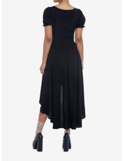 Null Black Babydoll Lace-Up Midi Dress 4 Null Black Babydoll Lace-Up Midi Dress -transcendentactive shop 19801204 av2