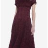 Null Burgundy Floral Lace Midi Dress -transcendentactive shop 19801219 hi