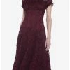 Null Burgundy Floral Lace Midi Dress -transcendentactive shop 19801219 hi