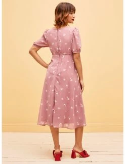 HUNIVERS Her Universe Disney Minnie Mouse Flower Chiffon Midi Dress -transcendentactive shop 19829272 av2