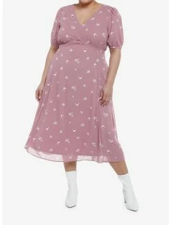 HUNIVERS Her Universe Disney Minnie Mouse Flower Chiffon Midi Dress Plus Size -transcendentactive shop 19829280 av1