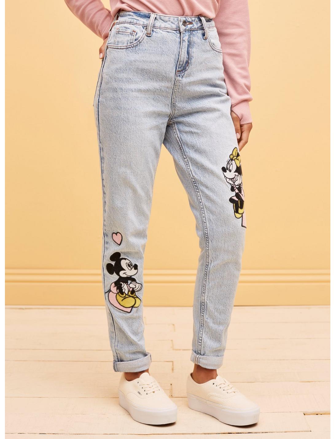 Her Universe Disney Mickey Mouse & Minnie Mouse Mom Jeans HUNIVERS Her Universe Disney Mickey Mouse & Minnie Mouse Mom Jeans -transcendentactive shop 19839609 av1