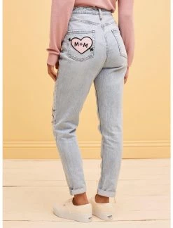 HUNIVERS Her Universe Disney Mickey Mouse & Minnie Mouse Mom Jeans -transcendentactive shop 19839609 av2