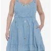 HUNIVERS Her Universe Disney Chip 'N' Dale Chambray Tie Strap Dress Plus Size