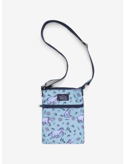 Null Disney Winnie The Pooh Eeyore Flowers Passport Crossbody Bag