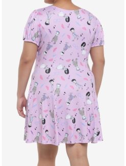 HUNIVERS Universal Monsters Chibi Characters Dress Plus Size -transcendentactive shop 19878635 av2