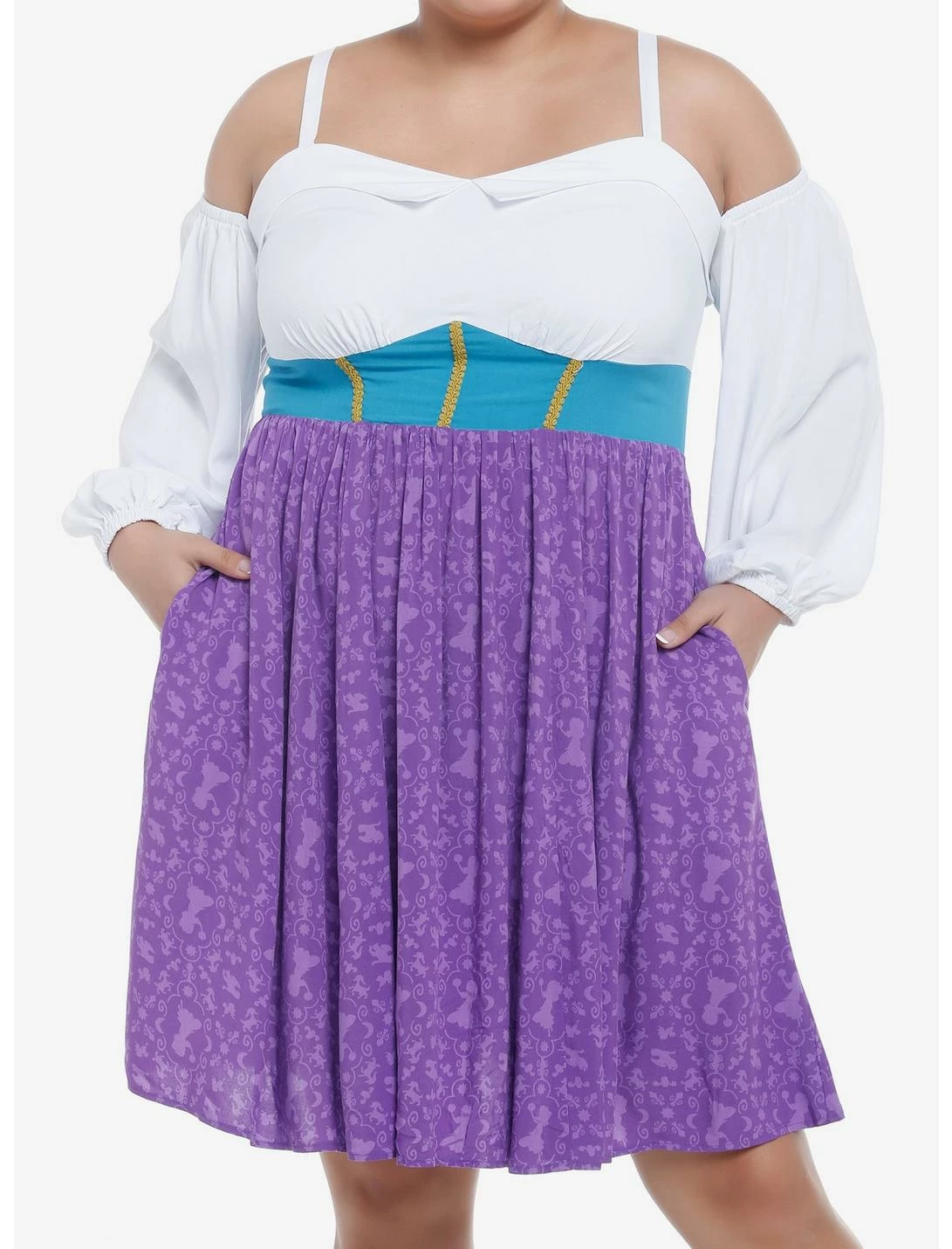 HUNIVERS Disney The Hunchback Of Notre Dame Esmeralda Cold Shoulder Dress Plus Size 3 HUNIVERS Disney The Hunchback Of Notre Dame Esmeralda Cold Shoulder Dress Plus Size